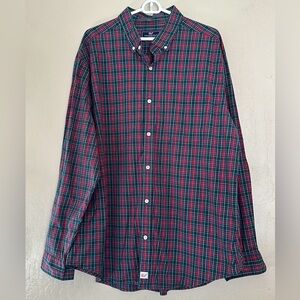 VINEYARD VINES Men's Classic Fit Murray Shirt Red/Green Plaid Size XXL